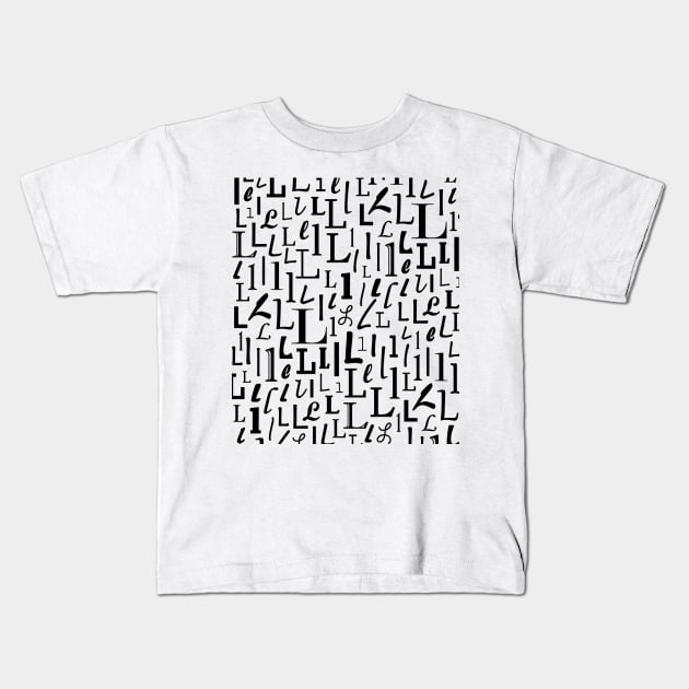 L - Typography (Black) Kids T-Shirt by gillianembers